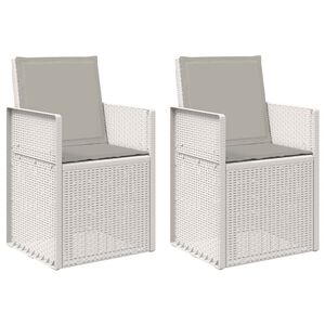 vidaXL Tuin Eetstoelen 2 st Wit en Lichtgrijs PP