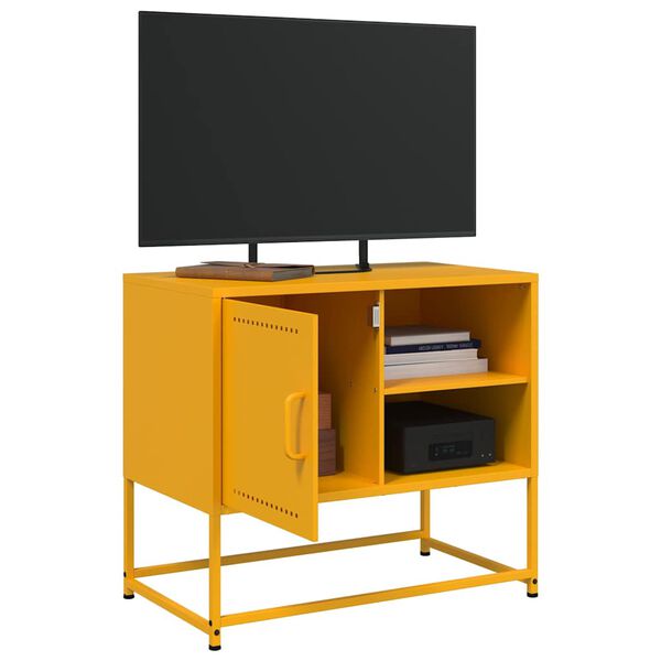 vidaXL Tv-meubel 68x39x60,5 cm staal mosterdgeel