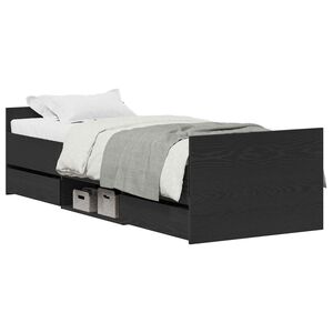 vidaXL Bedframe met lade Zwart Eiken 193 x 78 x 50 cm Bewerkt hout