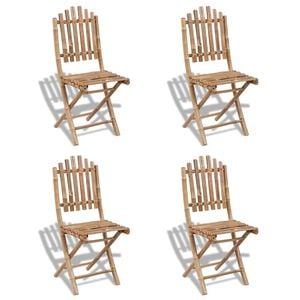 vidaXL Tuinstoelen inklapbaar 4 st bamboe