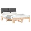 vidaXL Bedframe met Gevoerd Hoofdgedeelte Donkergrijs 150 x 200 cm