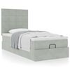 vidaXL Ottoman bed met matrassen 80x200cm fluweel lichtgrijs