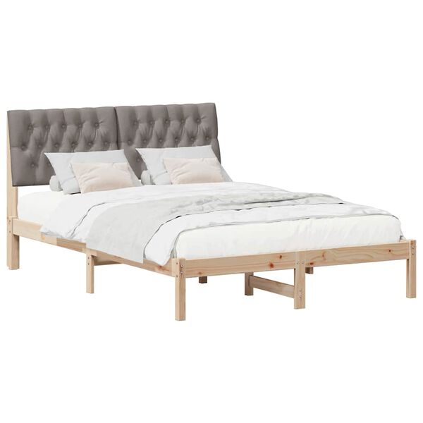 vidaXL Bedframe met Gevoerd Hoofdgedeelte Bruin 150 x 200 cm