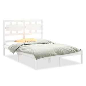 vidaXL Bedframe massief hout wit 120x200 cm