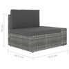 vidaXL 6-delige Loungeset poly rattan grijs