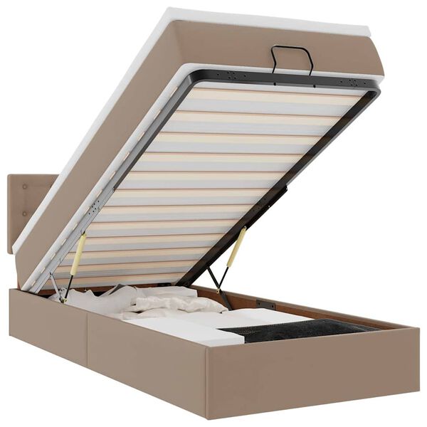 vidaXL Ottoman bed met matrassen en LED's 90x200cm kunstleer