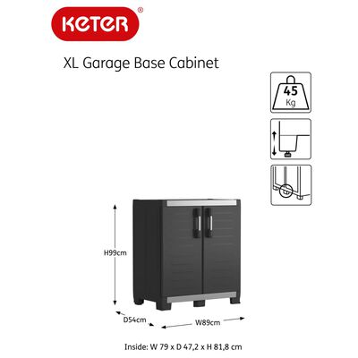 Locomotief Intrekking details Keter Opbergkast laag Garage XL 99 cm zwart en grijs online kopen |  vidaXL.be