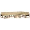 vidaXL Buiten bankenset 9 st Wit en Beige Massief Acaciahout