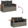 vidaXL 9-delige Loungeset met kussens poly rattan grijs