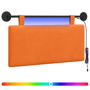 vidaXL Hangend hoofdbord Met LED-verlichting Oranje Katoen Stof