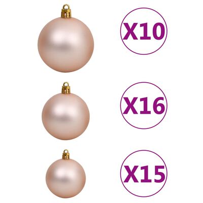 vidaXL Kunstkerstboom met verlichting en kerstballen 910 takken 210 cm