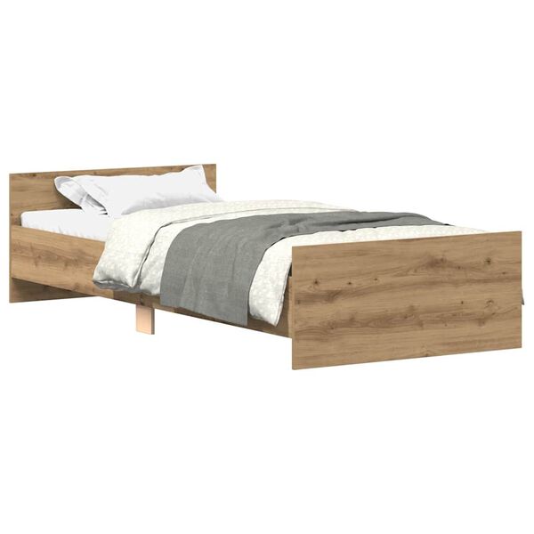 vidaXL Bedframe zonder matras spaanplaat artisanaal eikenkleurig
