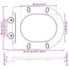 vidaXL Toiletzitting Antraciet 44 x 36,4 x 3,4 cm Duroplast