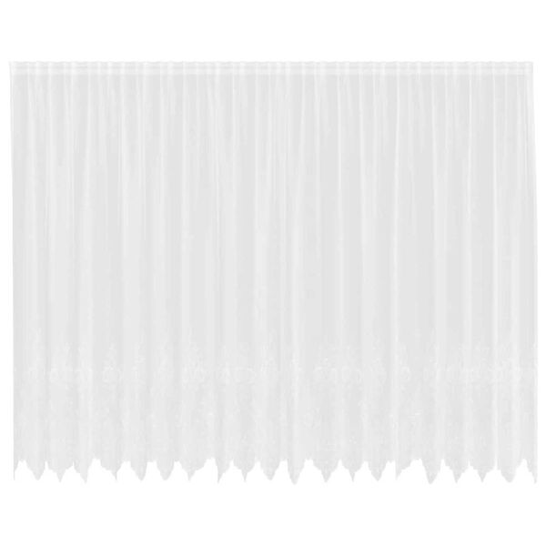 vidaXL Kantgordijn met gordijnen Bloemen Wit 245 x 500 cm Polyester