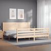 vidaXL Bedframe met hoofdbord massief hout 200x200 cm