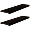 vidaXL Traptreden 2 st 100x30x2 cm massief eikenhout bruin-zwart