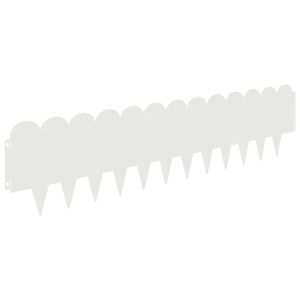 vidaXL Gazonrand 10 pcs 103 x 25 cm Staal Wit