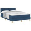 vidaXL Boxspringbed met kussen met hoofdeinde Blauw 160 x 200 cm Stof