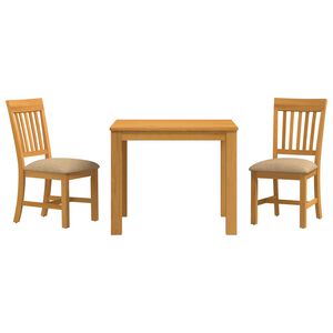 vidaXL Eetkamerset 3 st Beige Massief Eikenhout