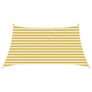 vidaXL Zonneschaduwzeil 3 / 4 x 2 m HDPE Rechthoekig Geel en Wit