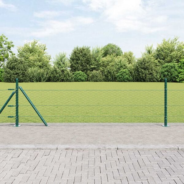 vidaXL Afrasteringspaal Groen 50 x 0,4 m (36 mm gaas) Staal en PVC