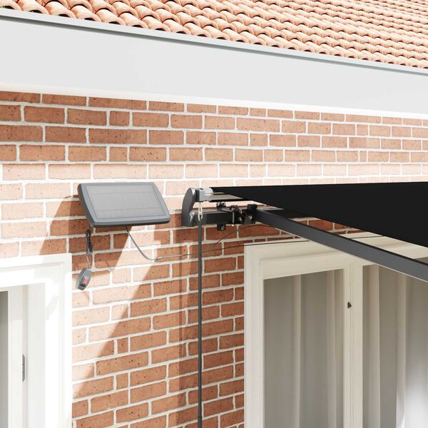 vidaXL Inklapbaar Zonnescherm Zwart 350 x 250 cm Stof