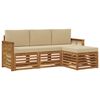 vidaXL Buiten bankenset 4 st Natuurlijk en Beige