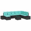vidaXL Tuin Sofa Set 9 st Zwart poly rattan