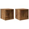 vidaXL Wandkast Muurmontage 2 st Oudhout 37 x 37 x 37 cm Bewerkt hout