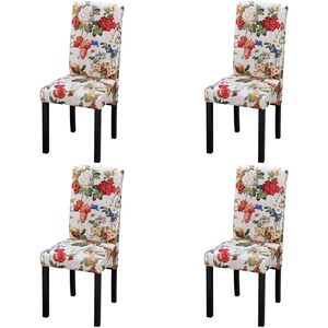 vidaXL Eetkamerstoelen 4 st stof meerkleurig
