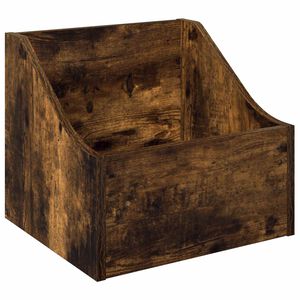 vidaXL LP Recorddoos Gerookt eiken 37 x 33 x 32 cm Bewerkt hout