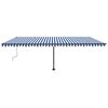 vidaXL Luifel handmatig uittrekbaar met LED 600x300 cm blauw en wit