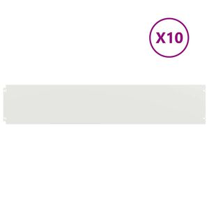 vidaXL Gazonrand 10 st 20 x 103 cm Koudgewalst staal Wit