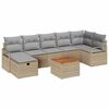 vidaXL Tuinbankenset met kussen met opslag 8 pcs Beige poly rattan