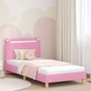 vidaXL Bedframe voor kinderen met hoofdbord Roze 90 x 190 cm Stof