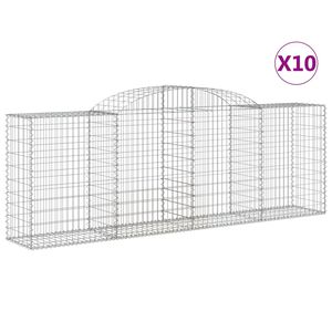 vidaXL Schanskorven 10 st gewelfd 300x50x100/120 cm ijzer