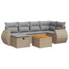vidaXL 7-delige Loungeset met kussens poly rattan beige