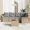 vidaXL Tuin Sofa Set met kussen 6 pcs Beige poly rattan