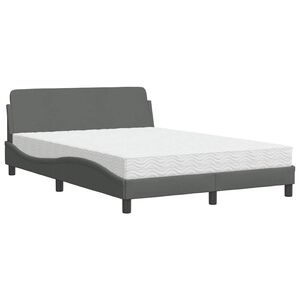 vidaXL Bed met matras "Dover" stof donkergrijs 120x200 cm