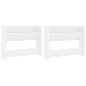 vidaXL Wandschoenenkasten 2 st 80x18x60 cm spaanplaat wit