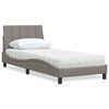 vidaXL Bed met matras "Hanko" stof taupe 90x200 cm