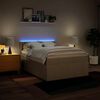 vidaXL Boxspring met matras stof cr&egrave;mekleurig 140x200 cm