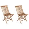 vidaXL Opvouwbare Tuinstoel 2 pcs Naturel Massief Teakhout
