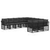 vidaXL Buiten bankenset 8 pcs Zwart en Donkergrijs Polyester