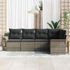 vidaXL Tuin Sofa Set met opslag 5 pcs Grijs poly rattan