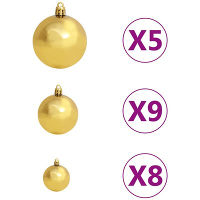 vidaXL Kunstkerstboom met verlichting en kerstballen smal 120 cm wit