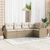 vidaXL Tuin Sofa Set Beige poly rattan