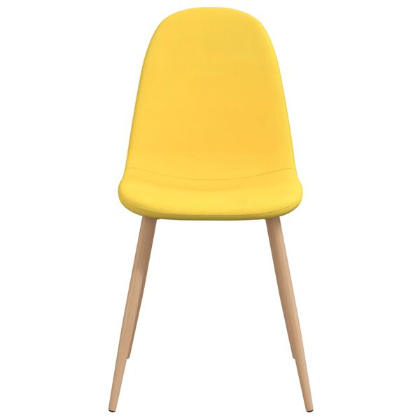vidaXL Eetkamerstoelen 4 st stof mosterdgeel
