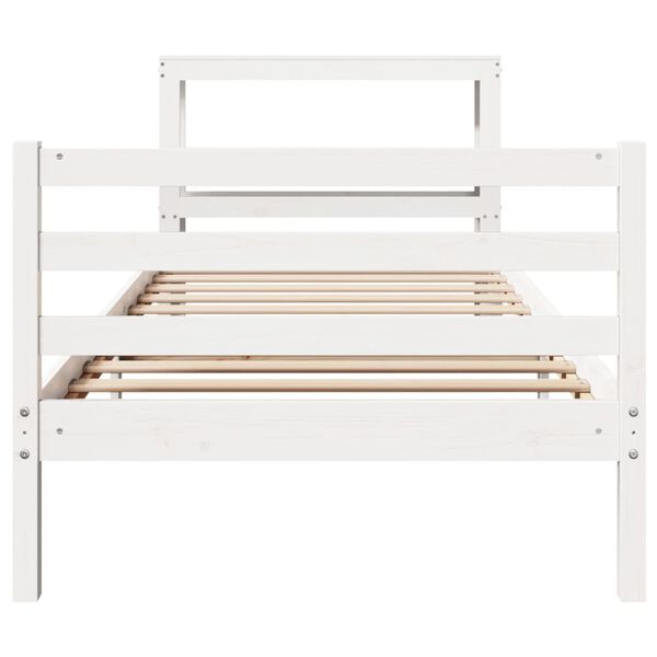 vidaXL Bedframe zonder matras massief grenenhout wit 90x190 cm