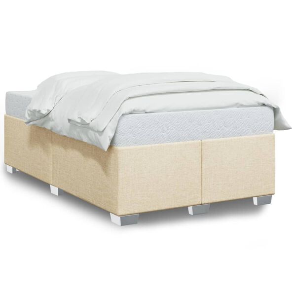 vidaXL Bedframe zonder matras 120x190 cm stof cr&egrave;mekleurig